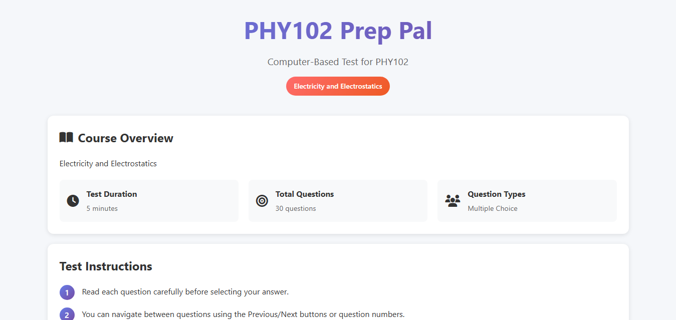 PHY102 Prep Pal Project